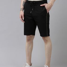 U.S. Polo Assn. Denim Co. Men Solid Regular Fit Mid-Rise Knitted Shorts With Side Stripes-image-31