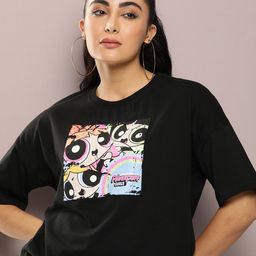 Powerpuff Girls by Kook N Keech Printed Drop-Shoulder Sleeves Pure Cotton T-shirt-image-81