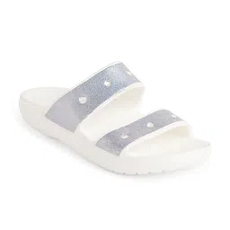 Crocs Unisex Off White & Silver-Toned Glitter II Comfort Sandals-picture-27