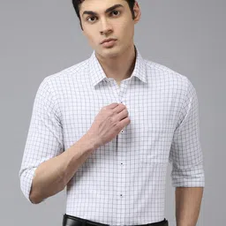 Arrow Pure Cotton Manhattan Slim Fit Grid Tattersall Checked Formal Shirt-picture-6