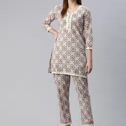 Readiprint Fashions Women Printed Pure Cotton Ethnic Co-Ords Set-image-47