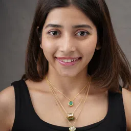 AARSEE OFFICIAL Anti-Tarnish22KT Gold-Plated Timeless Kundan Stackable Necklace-45