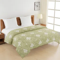 SWAYAM Green & White Ethnic Motifs AC Room 120 GSM Double Bed Comforter-image-51