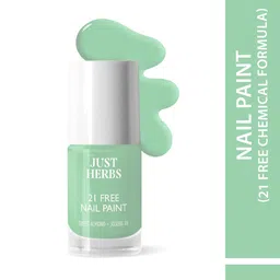 Just Herbs 21 Free Quick Drying Nail Paint with Sweet Almond 6 ml - Mint Green NP-16-image-90