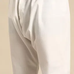 RAJUBHAI HARGOVINDAS Men Cream-Coloured Mirror Work Kurta with Churidar image 3