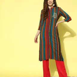all about you Women Striped Liva Kurta-image-63