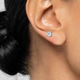 House of Pataudi 925 Sterling Silver Rhodium-Plated CZ-Studded stud Earrings-18