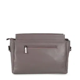 Metro Grey Textured Structured Shoulder Bag With Quilted image 4