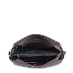 Metro Grey Textured Structured Shoulder Bag With Quilted image 5