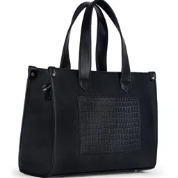 ALL ABOUT HER Checked PU Structured Tote Bag with Quilted image 2