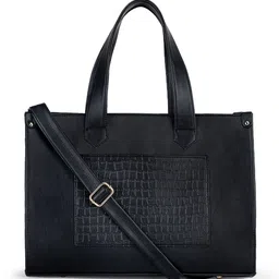 ALL ABOUT HER Checked PU Structured Tote Bag with Quilted image 3