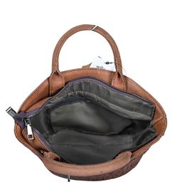 Calvadoss Ethnic Motifs Printed Leather Half Moon Handheld Bag with Applique image 5