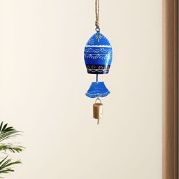JASMEY HOMES Blue Textured Fish Wind Chimes-48