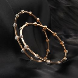 priyaasi Set of 2 Rose Gold-Plated Stone-Studded Bangles image 1