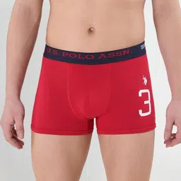 u.s. polo assn. Pack of 2 Numeric Print Cotton Stretch I015 Trunks image 2