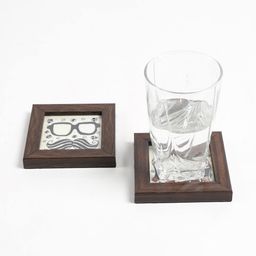 qura Set of 2 Quirky Handpainted Framed Coasters image 3