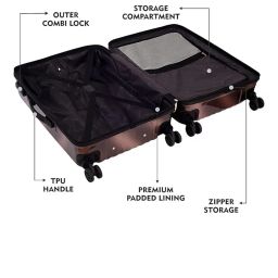 luggero Men Striped Trolley Bag with Number Lock image 4