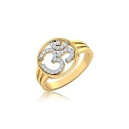 Divine Aum Gold Diamond Mens Ring-image-32