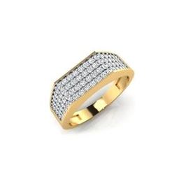 Wasima Yellow Gold Diamond-Studded Band Ring-image-85