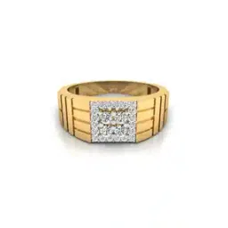 Jagman Yellow Gold Diamond-Studded Band Ring-image-67