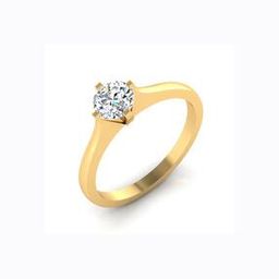 Yellow Gold Stone-Studded Aiko Solitaire Ring-image-111