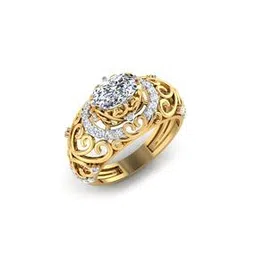 iski uski Yellow Gold Ziara Solitaire Ring-picture-2