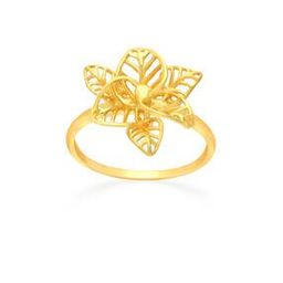 Floral Pattern Yellow Gold Ring-image-35