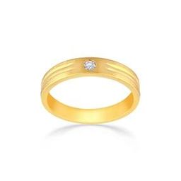 Yellow Gold Diamond-Studded Band Ring-image-5