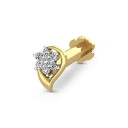 Floral Pattern Diamond-Studded Nosepin-image-36