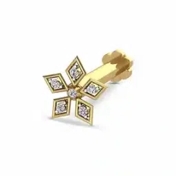 Floral Pattern Diamond-Studded Nosepin-image-67