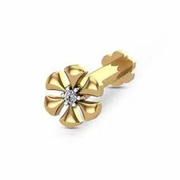 Floral Pattern Diamond-Studded Nosepin-image-64