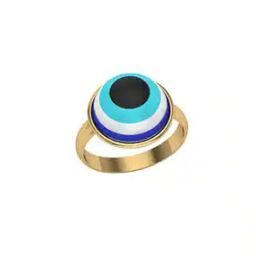 Yellow Gold Evil Eye Ring-image-3