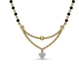 Yellow Gold Diamond-Studded Mangalsutra-image-33