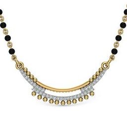 Yellow Gold Diamond-Studded Mangalsutra-image-48