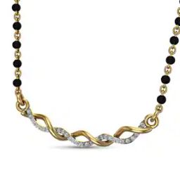 Yellow Gold Diamond-Studded Mangalsutra-image-44