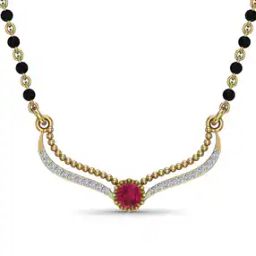 Yellow Gold Diamond-Studded Mangalsutra-picture-40