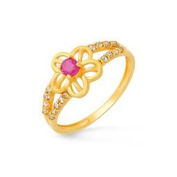Women Yellow Gold Stone-Studded Ring-image-7