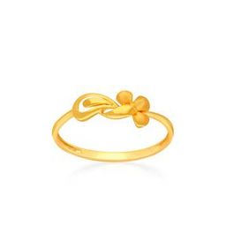 Women Yellow Gold Floral Ring-image-14
