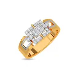 Yellow Gold Diamond Studded Ring - Aiden Ring For Him-image-54