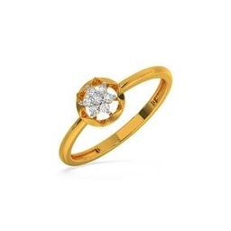 Men Yellow Gold Diamond Studded Ring - Floret Cluster Ring-image-65