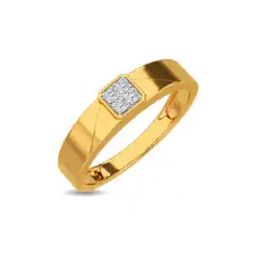 Yellow Gold Diamond Studded Ring - Luk Diamond Ring For Him-image-128