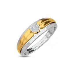 Yellow Gold Diamond Studded Ring - Samuel Diamond Ring For Him-image-64