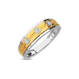 Yellow Gold Diamond Studded Ring - Carter Diamond Ring For Him-image-46