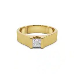 Women Yellow Gold Jacob Solitaire Lab Grown Diamond Band Ring-image-8