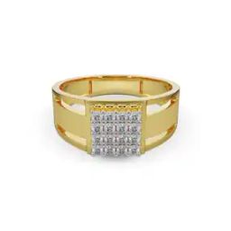 Men Yellow Gold Timothee Lab Grown Diamond-Studded Band Ring-image-81