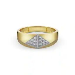 Men Yellow Gold Artisanal Lab Grown Diamond-Studded Band Ring-image-49