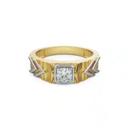 Men Yellow Gold Dazzling Artistic Lab Grown Diamond-Studded Band Ring-image-48