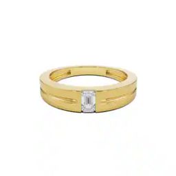 Men Yellow Gold Lab Grown Diamond-Studded Band Ring-image-71