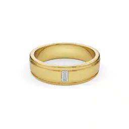 Men Yellow Gold Lab Grown Diamond-Studded Band Ring-image-72