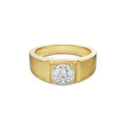Women Yellow Gold Lab Grown Diamond-Studded Ring-image-36